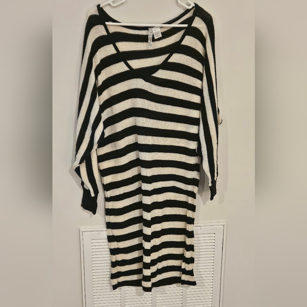 Absolutely Sweater Dress Striped Long Sleeve Size XL EUC